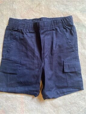 Kids Elastic-Waist Navy Cargo Shorts